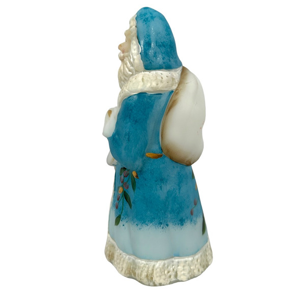 Vintage Fenton Santa Figurine Glass  Signed Amy Slack Limited 1000 Blue Rare - Picture 4 of 9